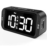 Odokee Digital Dual Alarm Clock for Bedroom, Easy to Set, 0-100% Dimmer, USB Charger, 5 Sounds Ad...
