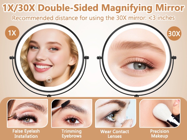 lighted makeup mirror with magnification