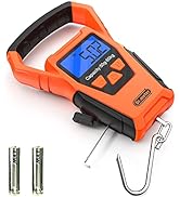 Dr.meter Waterproof Fishing Scale: Upgraded IPX7 110lb/50kg Backlit LCD Display Digital Hanging S...