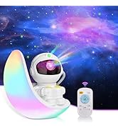 Astronaut Galaxy Projector Moon Night Light, Star Ceiling Projector Galaxy Light with Timer and R...