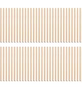 TOYANDONA 100pcs Wooden Dowel Rods, 4 x 1/5 Inch Unfinished Natural Wood Dowel Sticks for Crafts ...