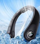Portable Neck Fan With LED Display, Hands-free 5 Speeds Cooling, Neck Support, Lightweight, Blade...