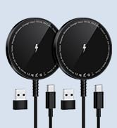 Bohuma Magnetic Wireless Charger for iPhone: Mag Charger Fast Charging Pad 2 Pack Compatible with...