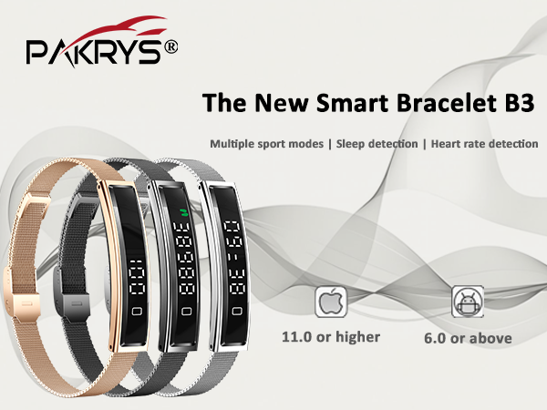 PAKRYS Smart Bracelet for Men Women with 2 Bands