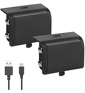 2 Pack Rechargeable Xbox Controller Battery Pack,Xbox Series X|S Play &amp; Charge Kit -2x1500mAh, 20...