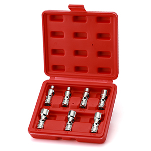EMENTOL 7PCS 1/4" Drive Universal Joint Socket Set, 6 Point, SAE Universal Flex Socket Set, CR-V,