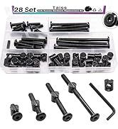 Taiss 28 Set Crib Screws M6x20mm/40mm/60mm/80mm Baby Bed Crib Screws Hardware Replacement Kit,Hex...
