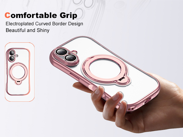 Clear Phone Case with 360° Rotatable Magnetic Stand