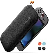 COOWPS Ultra Hard Switch 2 Case for Nintendo Switch 2 2025, with 4Pcs Thumb Grips, Odorless Felt ...