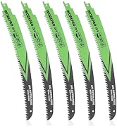 WORKPRO 12-Inch Arc Edge Reciprocating Saw Blades, 6TPI for Pruning, 5 Pack | Curved Arc Edge, Tr...