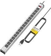 Long Surge Protector Power Strip,16 Outlet Heavy Duty Power Strip Metal Power Bar,10 FT Long Exte...