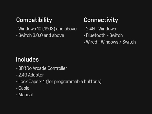 All-Button Arcade Stick; Fighting Game Controller; 2.4G Wireless Arcade Stick; NINTENDO switch