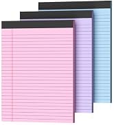 Gehanfai 3 Pack Note Pads 8.5 x 11 Inch Colored legal Pads, Wide Ruled Legal Pads Lined Memo Note...
