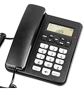 Uvital Desktop Corded Telephone, Black Landline Telephone, Office Landline Phone with Caller Iden...