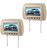 Car Headrest Video Players, 2pcs Universal 7 in HD Car Headrest Player LCD Video Player Control M...