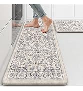 KIMODE Anti Fatigue Kitchen Mats for Floor, Boho Floral Kitchen Rugs 17