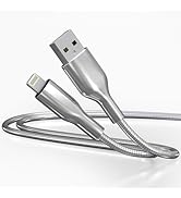 Metal Braided USB to Lightning Cable - 6.6FT MFi Certified Chew Proof iPhone Charger Cable, Dog&amp;C...