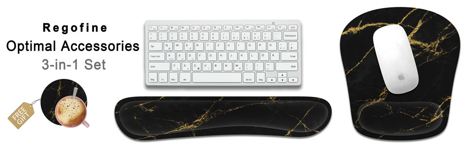 Keyboard wrist rest and mouse pad with wrist support set is an excellent desk accessory