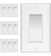 ThunderWay 10-Pack Single Pole Decorator Paddle Switch with Wall Plate, 15A 120V/277V, Residentia...