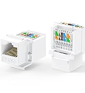 Awsihwell 25Pack RJ45 Keystone Jack, Cat6 Keystone Jacks, RJ45 Cat6/Cat5e/Cat5 Ethernet Jack for ...