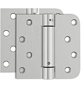 Bubxo 2 Pack Self Closing Door Hinges, 4 Inch Spring Loaded Door Hinges with Square &amp; 5/8'' Radiu...