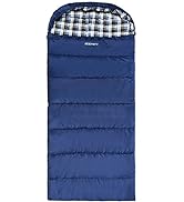 REDCAMP Flannel Sleeping Bag for Adults, Comfortable Cotton Sleeping Bags for Camping with Detach...