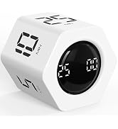 Rotating Pomodoro Timer 5, 25, 10 30,60 Mins Preset Stopwatch, Desk Flip ProductivityTimer, ADHD ...