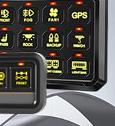 Bzgnl RGB 12 Gang Switch Panel,12-24V Bluetooth APP 230FT 433M Long Range, Auxiliary Backlit Off ...