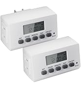 BN-LINK Digital Timer Outlet Indoor,24 Hour Light Timer Easy Programmable,Mini 2 Prong Plug in Ti...