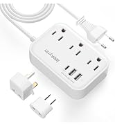 European Travel Plug Adapter, US to UK Europe Power Strip for EU/UK/US with USB C, 3 USB Ports 3 ...