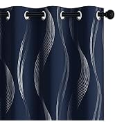 Deconovo Curtains for Living Room, Pattern Blackout Curtains 84 Inches Long | Room Darkening, The...