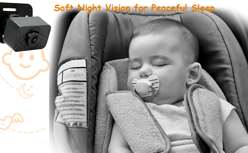car camera baby will automatically activates to night mode,crystal-clear view in total darkness
