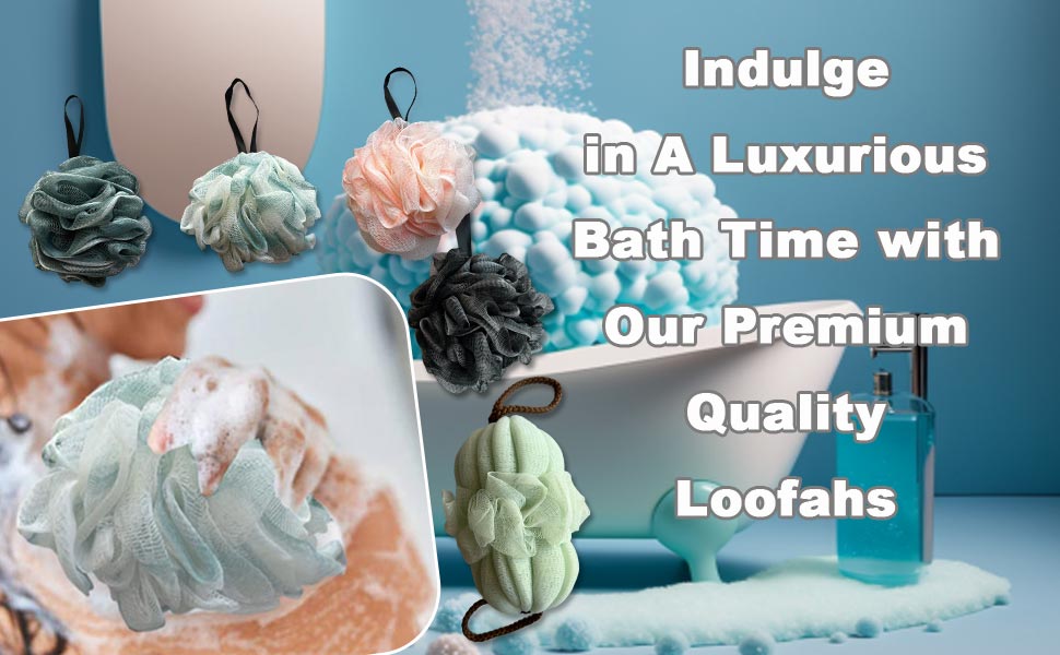 luxury poufs Spongentle Deep Cleansing Loofah Sponge Bath and Shower, Exfoliating Body Scrubber