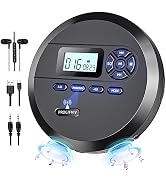 DESOBRY CD Player Portable with Speakers &amp; FM Transmitter, Earphones, AUX | Rechargeable Compact ...