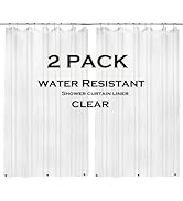 ZEMAHOME 2 Pack PEVA Plastic Shower Curtain Liner Premium Light Weight 72" x 72" Clear Bathroom S...