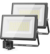 Olafus 2 Pack 60W LED Flood Light Outdoor, 6000LM Super Bright LED Work Lights Plug in, 6500K IP6...