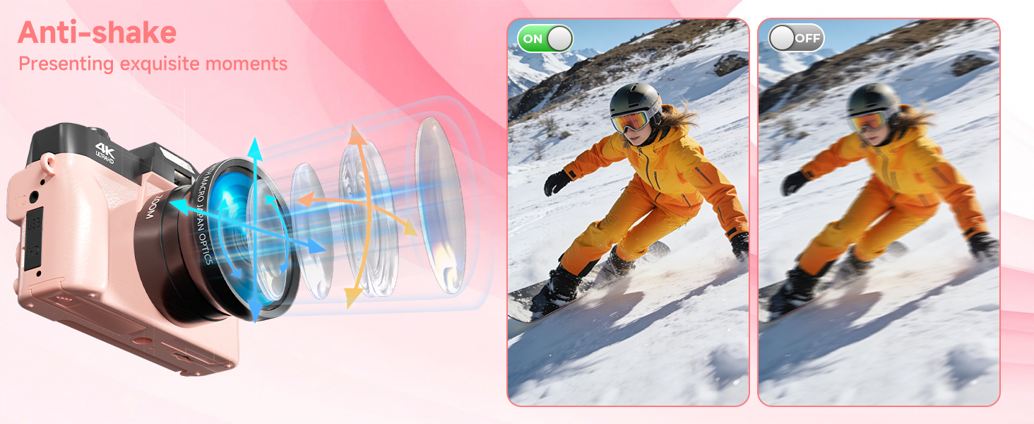 4K digital camera,pink digital camera