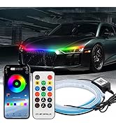 Exterior Lights for Cars, 71 Inch Car Hood Light Strips with Dreamcolor Chasing, Flexible Waterpr...