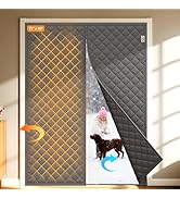 Yotache Magnetic Thermal Insulated Door Curtain Fits 72 x 80 inch Doors, Curtain Size 74" x 82" W...