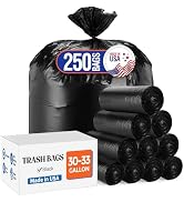 Delxo 30-33 Gallon Trash Bags, 250 Count – Medium Duty Garbage Bags, Thick, Durable &amp; Puncture-Re...