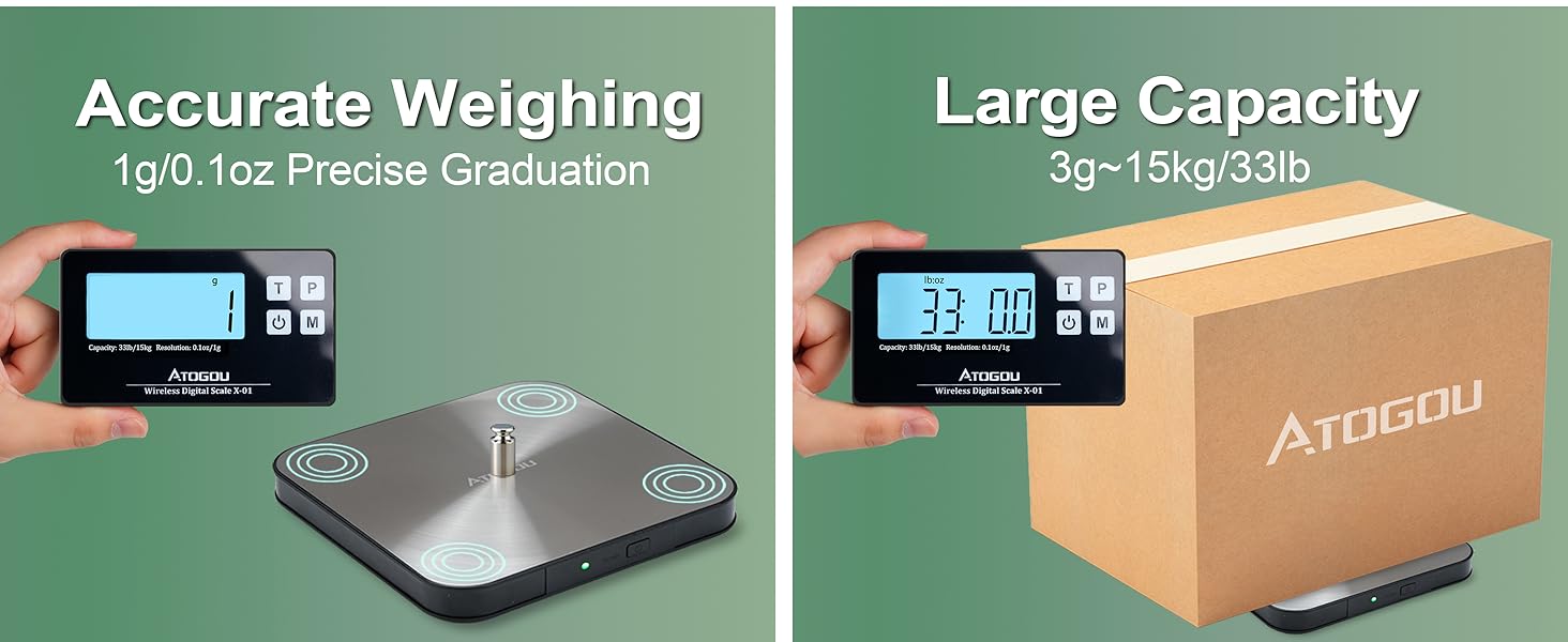 33lb Wireless Kitchen Scale with Remote Display
