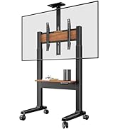 Perlegear Motorized Mobile TV Stand on Wheels for 37–86 Inch TVs up to 154 lbs, Electric Height A...