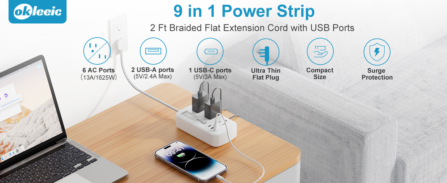 short extension cord 2 foot