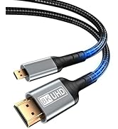 Getrish 8K Micro HDMI to HDMI Cable 6.6FT, Micro HDMI 2.1 Adapter Cord, 48Gbps 8K@60Hz 4K@240Hz S...