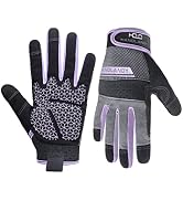 HANDLANDY Women Safety Work Gloves Utility Touch Screen Working Grip Glove for Yardwork Gardening...