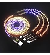 AYI RGB 3 in 1 Multi Connectors Charger Cable Micro USB/USB Type C PD Fast Charging Cord Visible ...