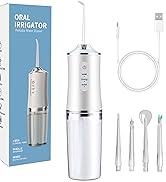 Electric Water Flosser for Teeth 4 Jet Tips 3 Modes Water Flossed Cleaning and Flossing Cordless ...