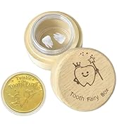 Eiohiuy Tooth Fairy Gifts for Girls and Boys Tooth Fairy Box Coin Transparent jar with Gold Foil ...