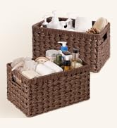 GRANNY SAYS Wicker Storage Baskets for Shelves, Wicker Baskets for Organizing, Waterproof Woven B...