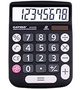 Desktop Calculator 8 Digit with Solar Power and Easy to Read LCD Display, Big Buttons, for Home, ...